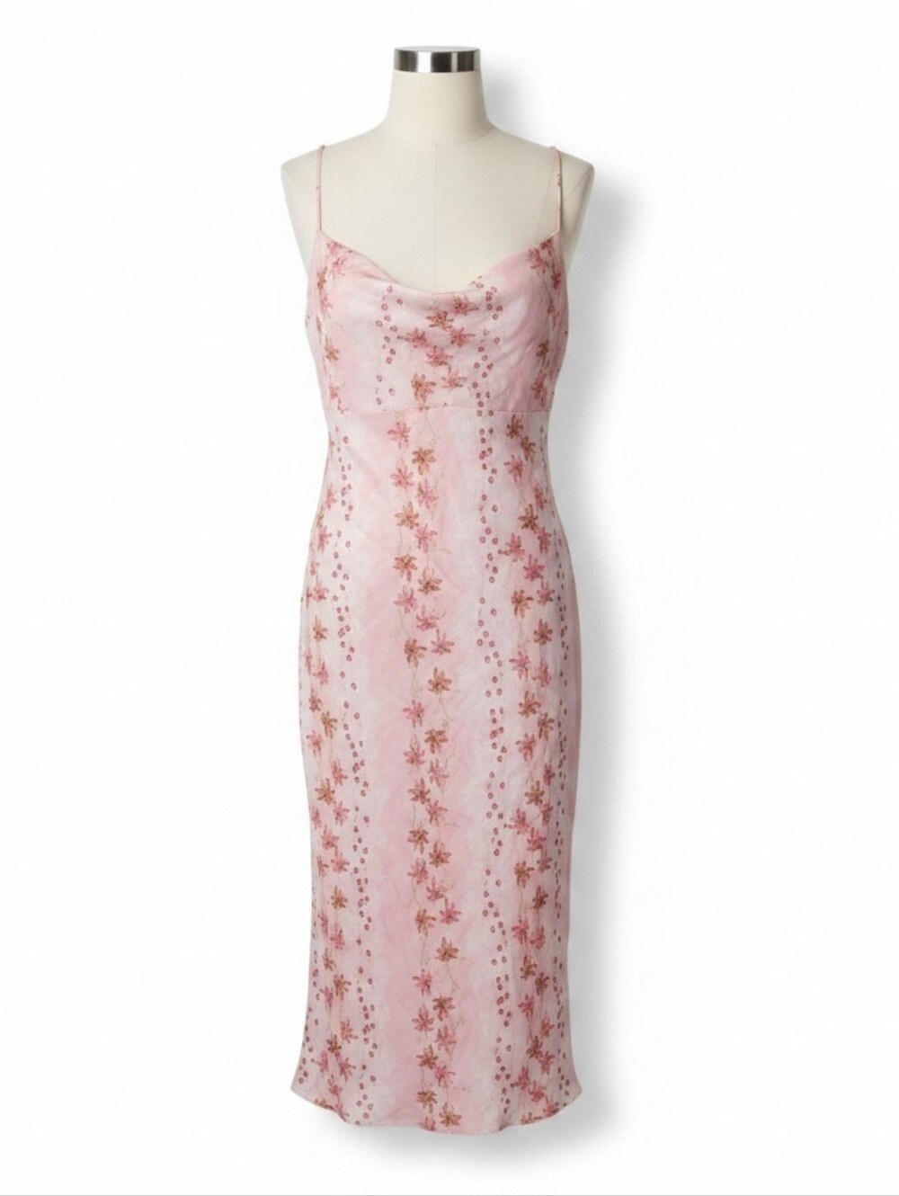 Vintage Vamp Pink Floral Slip Dress Sz S/M Made in Canada Y2K